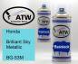 Preview: Honda, Brilliant Sky Metallic, BG-53M: 400ml Sprühdose + 400ml Klarlack - Set, von ATW Autoteile West.